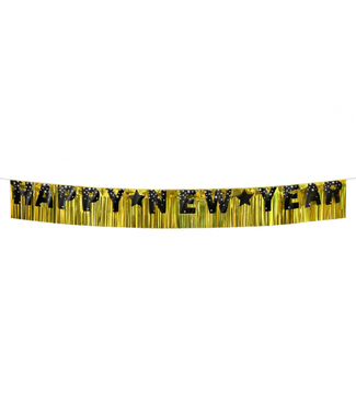 GoDan Happy new year slinger met gouden franjes| 180 cm