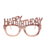 Papieren bril Happy Birthday | Rosegoud | 4 stuks