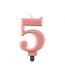 Kaars cijfer 5 | Metallic rosegoud