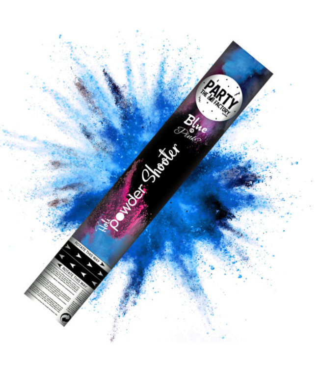 Confetti en rookkanon blauw gender reveal Feestdeco