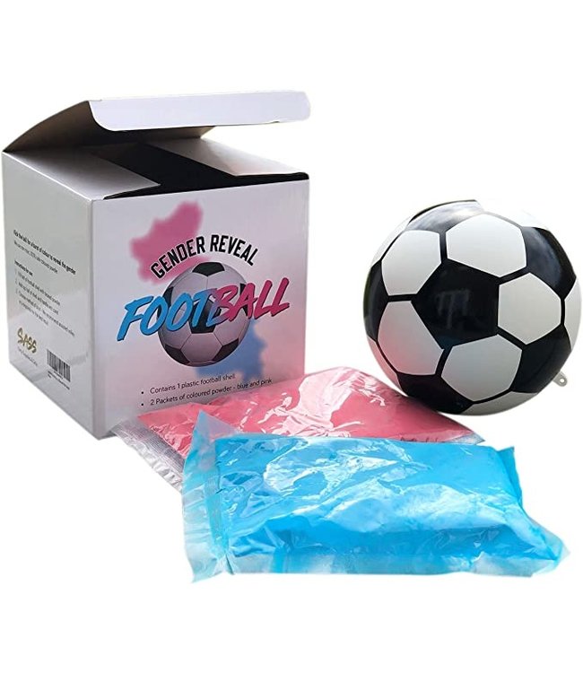 Gender Reveal voetbal - incl. roze en/of blauw poeder