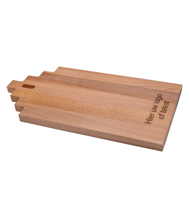Plank - Beuken trapgevelhuisje 35 x 17 cm inclusief logo