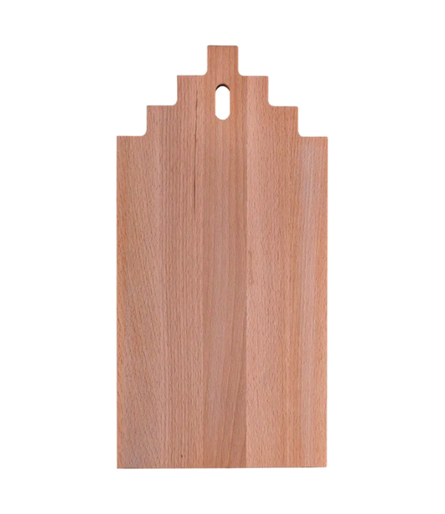 Feestdeco Plank - Beuken trapgevelhuisje 35 x 17 cm inclusief logo