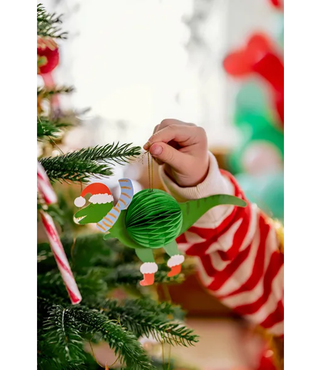 Papieren honeycomb kersthangers | 5 stuks