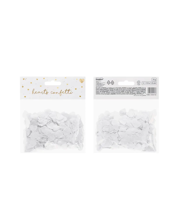 Confetti hartjes wit | 15 gram