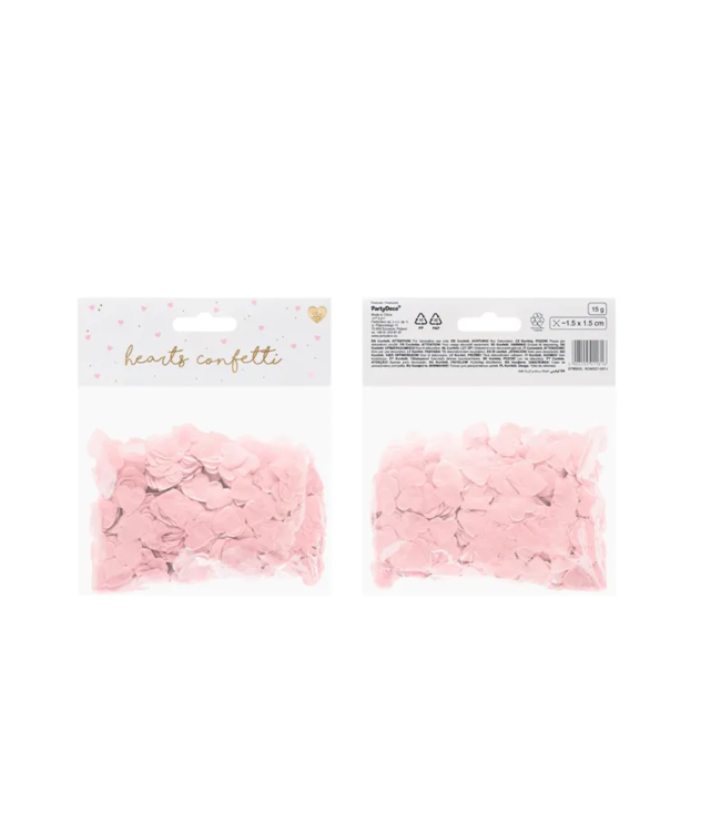 Confetti hartjes licht roze | 15 gram