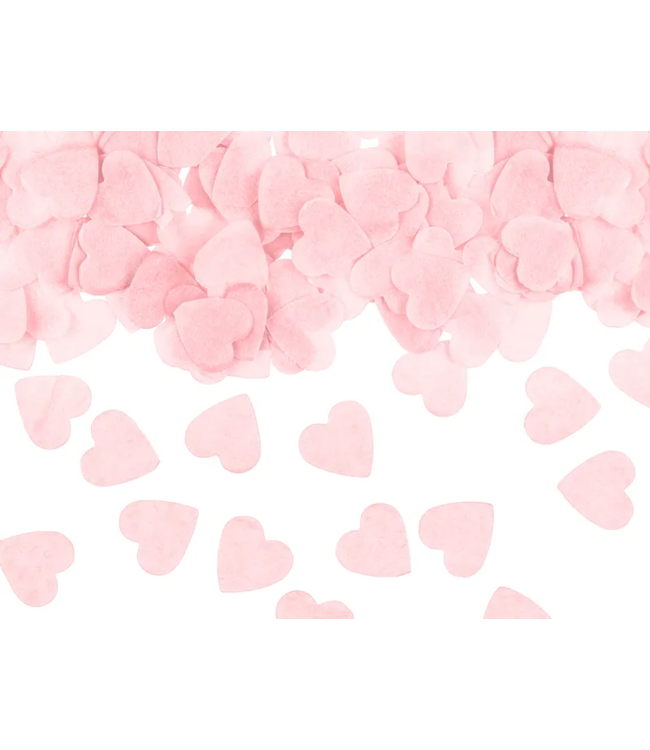 PartyDeco Confetti hartjes licht roze | 15 gram
