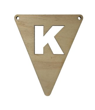 Vlagletter van hout K t/m T