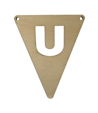 Vlagletter van hout U t/m Z