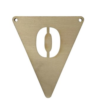 Vlagletter van hout 0 t/m 9