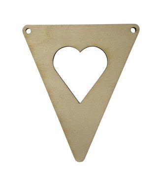 Vlagletter van hout - Hart