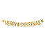 PartyDeco Merry Christmas banner goud - 10.5 cm x 1.50 m