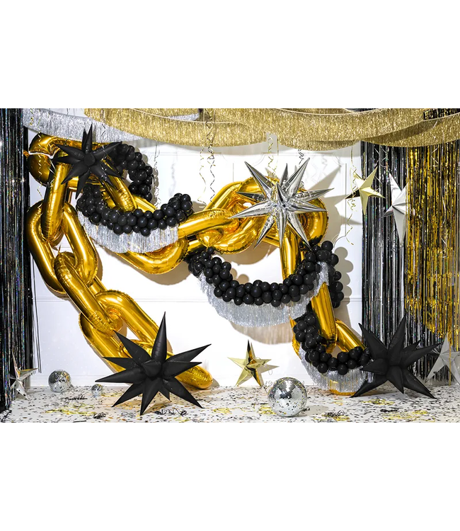 Folieballon 3D ster 95 cm - Zwart