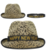 Folat Trilby hoed 'Happy New Year' - goudkleurige panterprint - Ø 59 cm