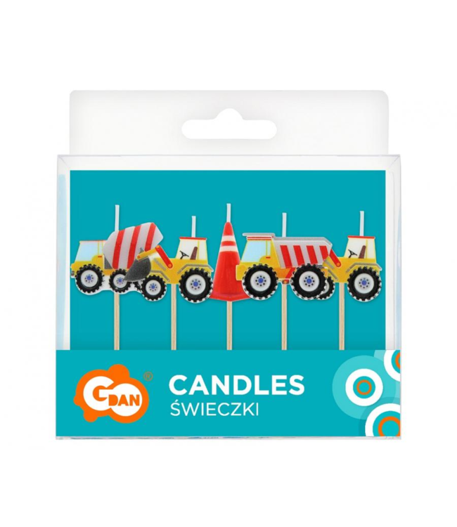 Graafmachines taartkaarsjes - 5 stuks