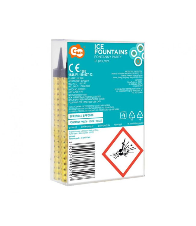 Ijsfonteinen goud 12 cm | 12 stuks