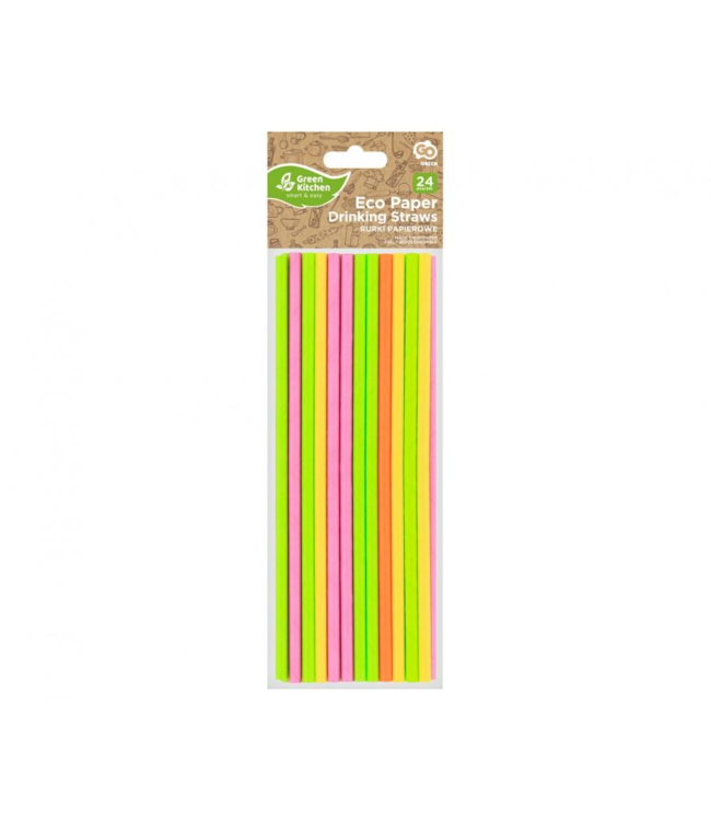 Papieren rietjes | NEON | 24 stuks