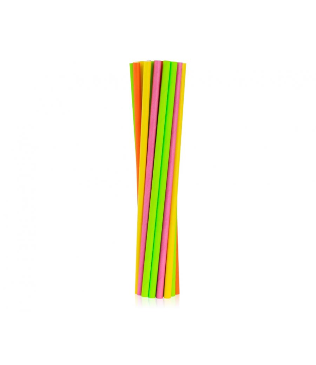 GoDan Papieren rietjes - neon kleuren - 24 stuks