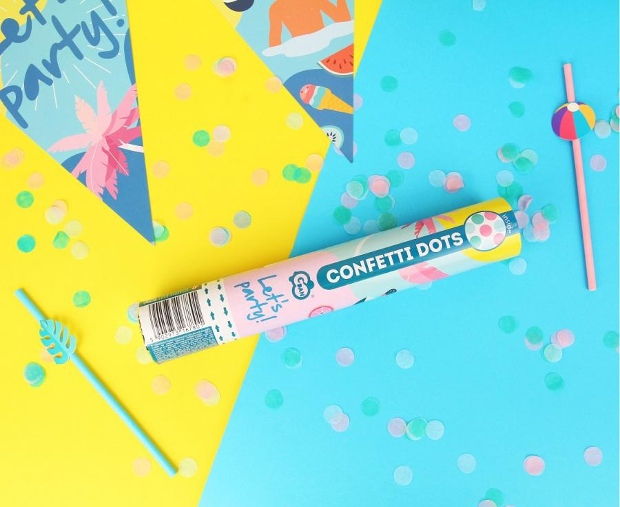 Confettikanon - pastel dots - 30 cm