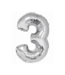 OUTLET Cijferballon 3 - zilver - 76 cm