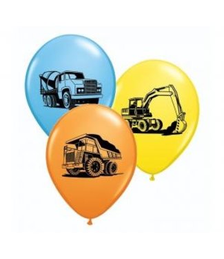 Ballonnen bouwvoertuigen / graafmachines - 25 stuks