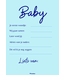Feestdeco Baby voorspelkaarten blauw | 10 stuks