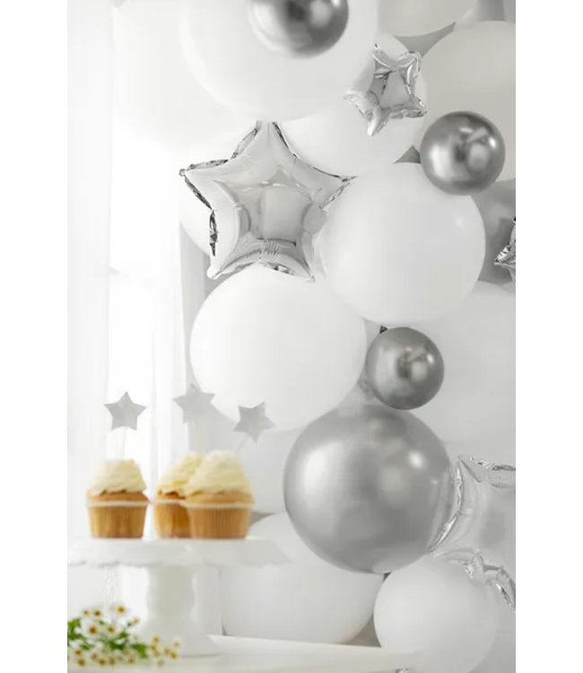 Folie Ballon Ster | 12cm | Zilver | 25 stuks
