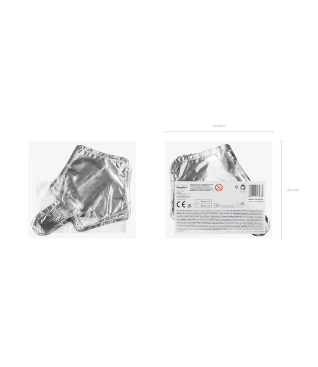 Folie Ballon Ster | 12cm | Zilver | 25 stuks