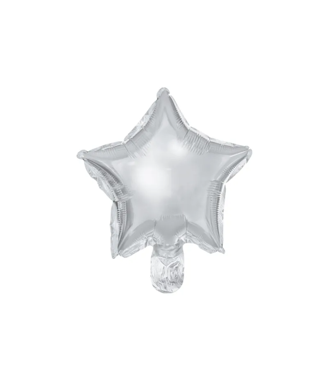 PartyDeco Folie Ballon Ster | 25cm | Zilver | 25 stuks