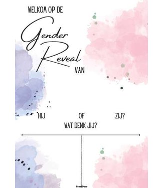 Feestdeco kaarten Welkomsposter Gender Reveal incl. stemgedeelte | 30 x 42 cm