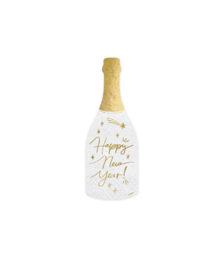 PartyDeco Servetten champagnefles | 20 stuks