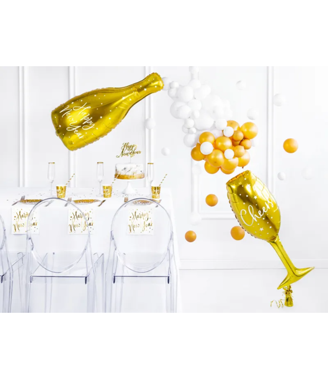 Papieren bekertjes | Happy New Year goud | 6 stuks