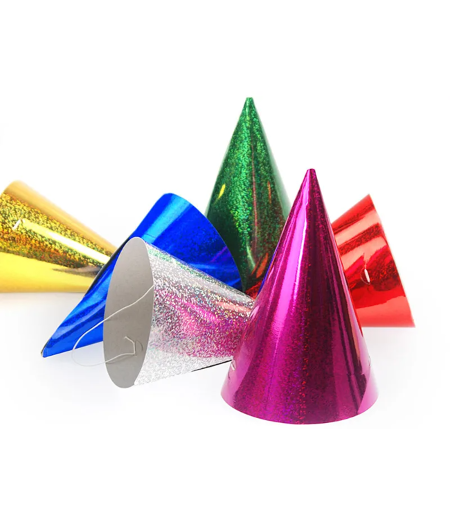 Feesthoedjes | Holografische kleuren | 20 stuks