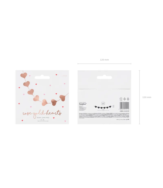 Hangslinger hartjes | Rosegoud | 3 m