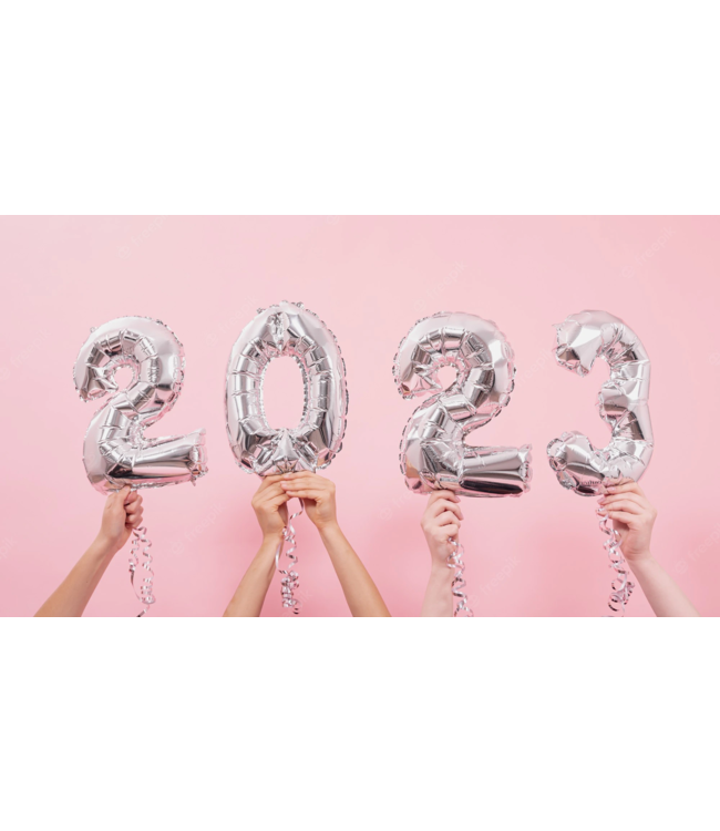 Folieballon pakket 2023 - zilver