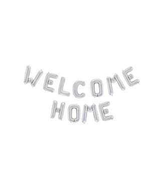 Globos Folieballon 'Welcome home' - zilver - 40cm