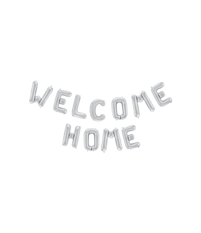 Globos Folieballon 'Welcome home' - zilver - 40cm