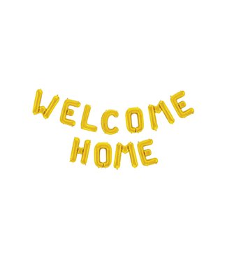 Globos Folieballon 'Welcome home' goud | 40 cm x 2 meter