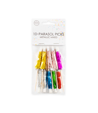 Globos Parasol prikkers metallic gekleurd | 10 stuks