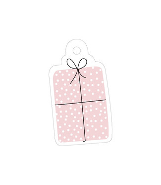 KP Cadeaulabel roze cadeautje - 50 stuks