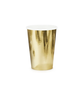 PartyDeco Papieren beker goud | 6 stuks