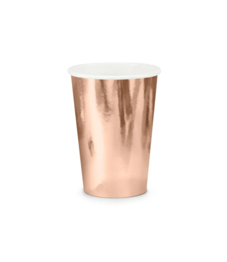 PartyDeco Papieren bekers rosegoud | 6 stuks