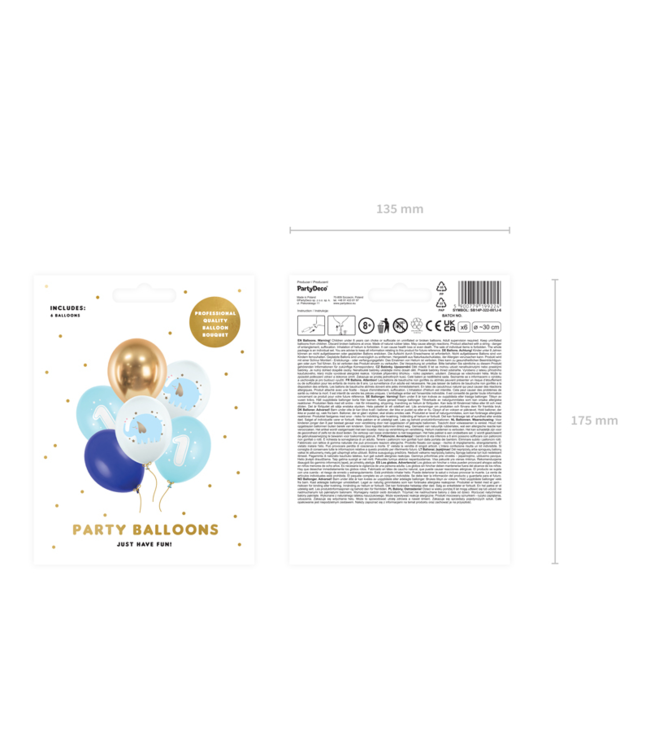 Ballonnen 1 | One Year | Blauw | 6 stuks