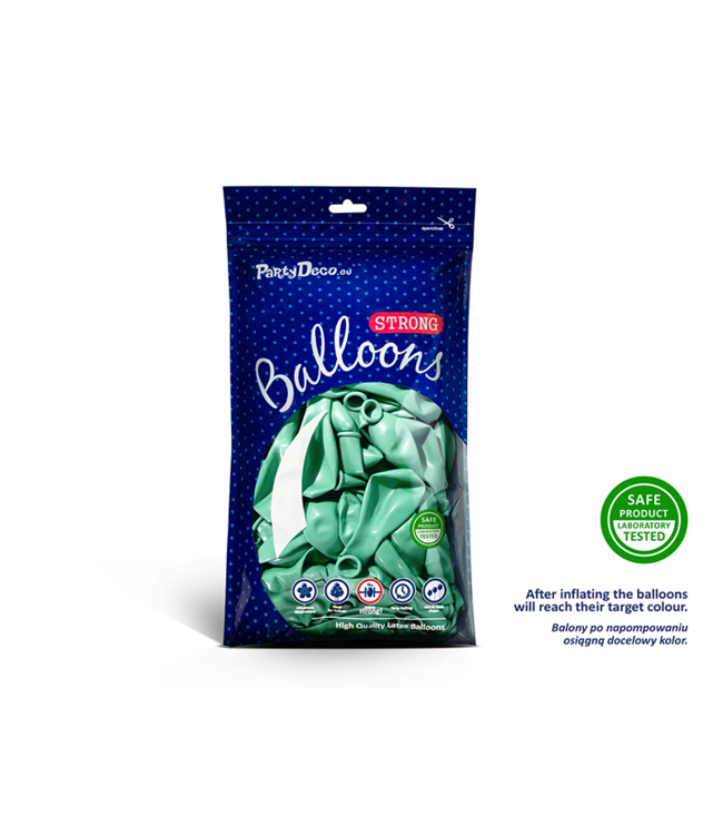 Ballonnen mintgroen metallic - zak 100 stuks