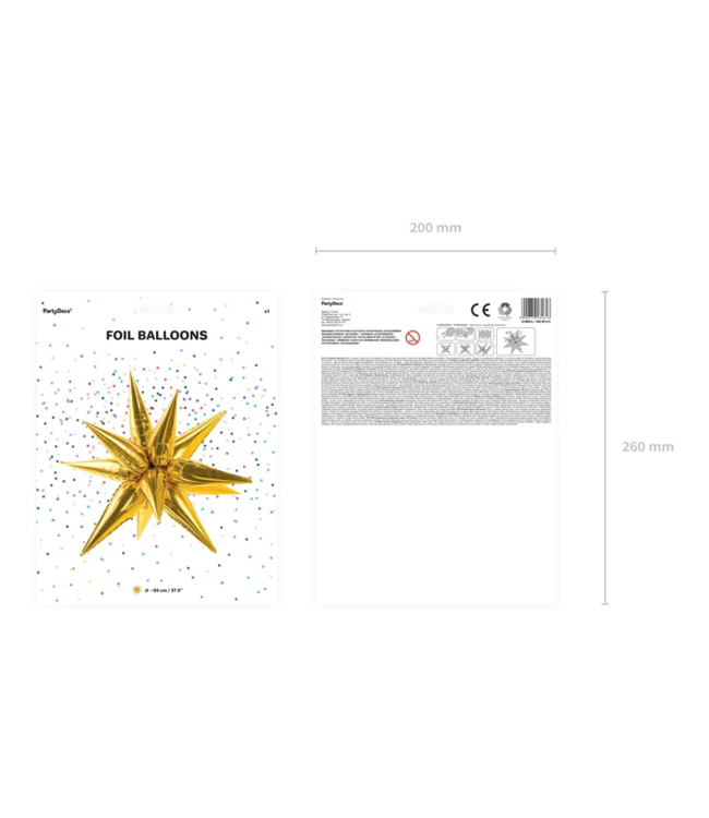 Folieballon 3D ster 95 cm | Goud
