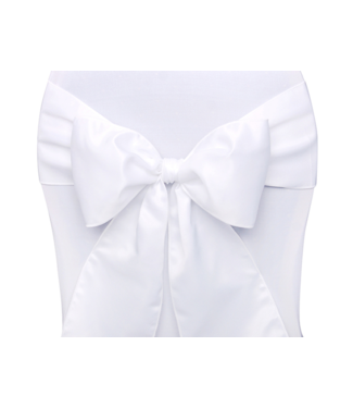 PartyDeco OUTLET Witte stoelstrikken | 0,15 x 2,75 m | 10 stuks