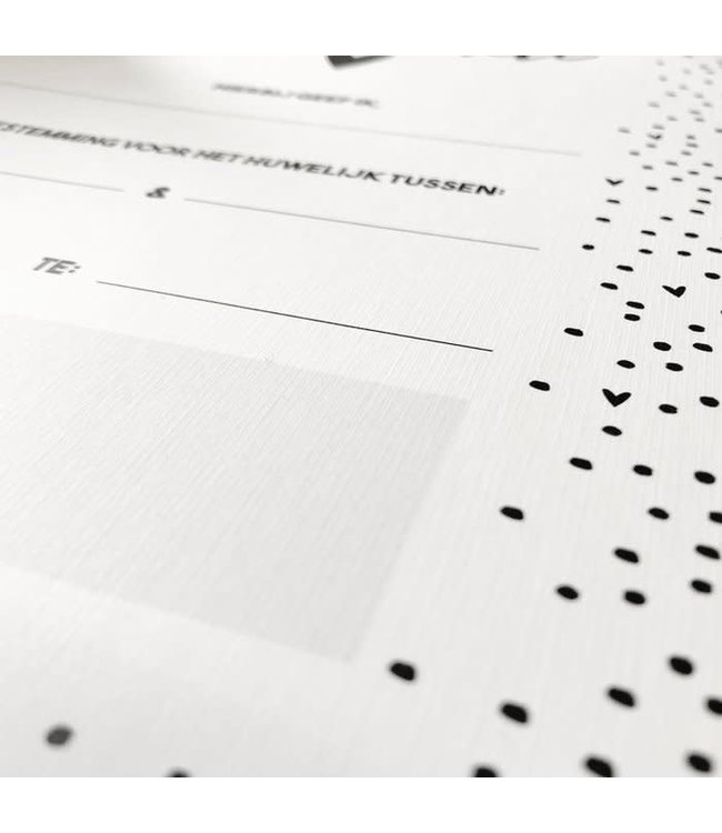 Kinderakte hartjes | zwart wit