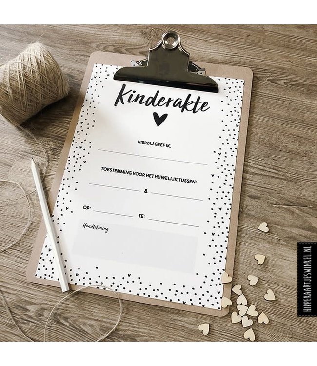 Kinderakte hartjes | zwart wit