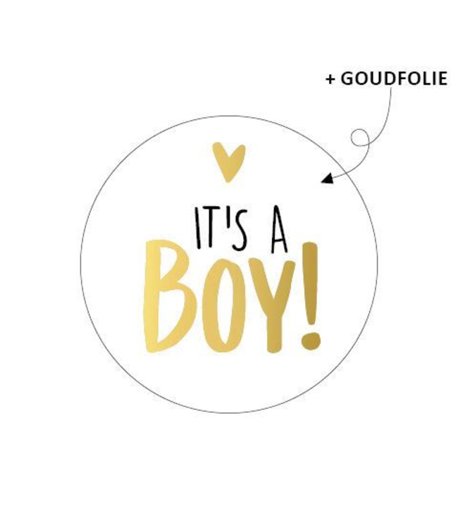 KP Stickers | It's a boy | wit/goud | zakje 20 stuks