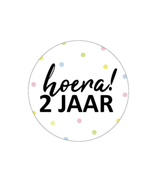 KP Stickers | Hoera! 2 jaar | zakje 20 stuks